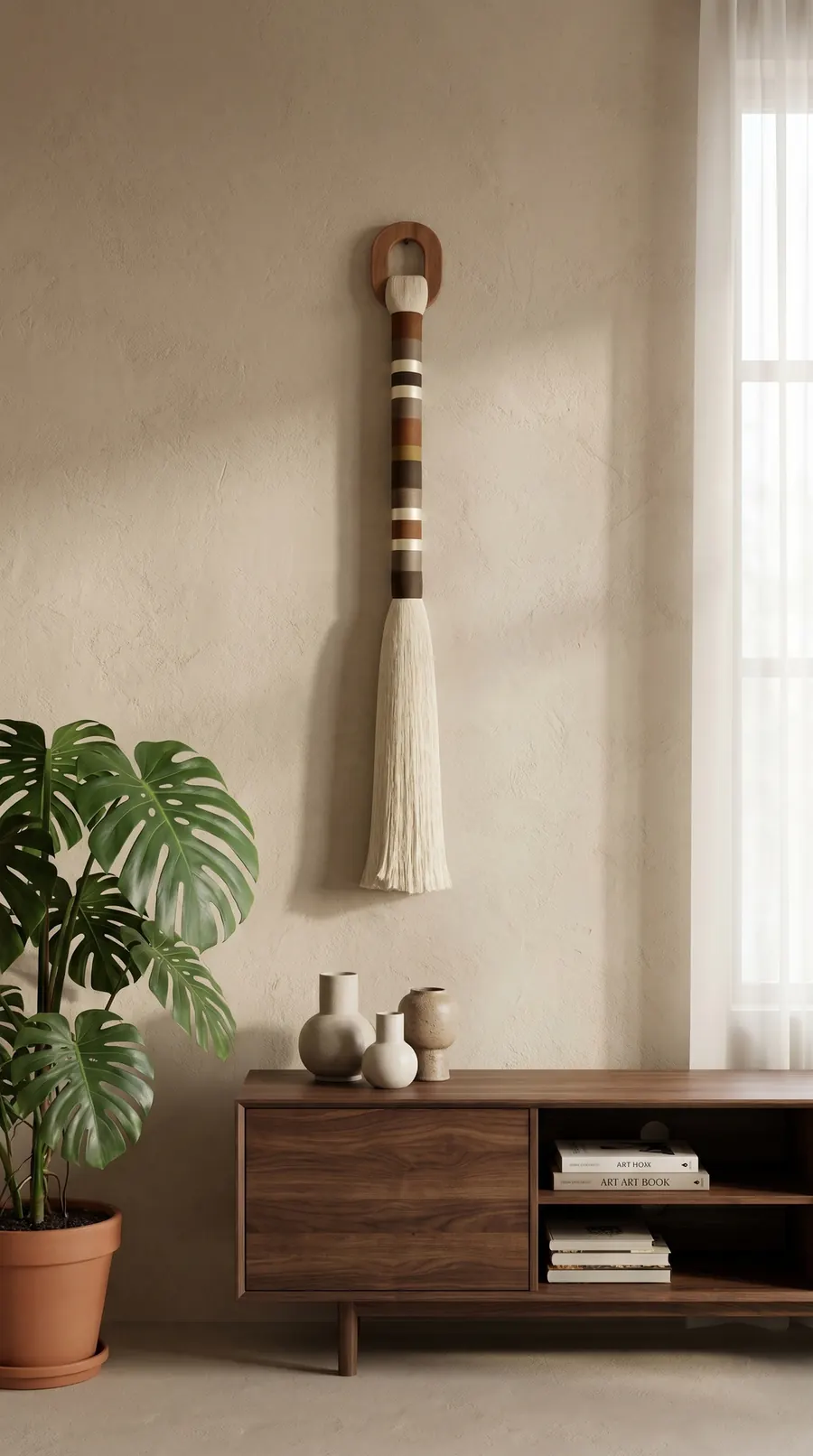 Futago II, a handwoven textile art piece