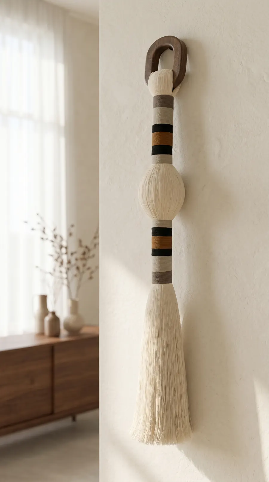Hiseki, a handwoven textile art piece