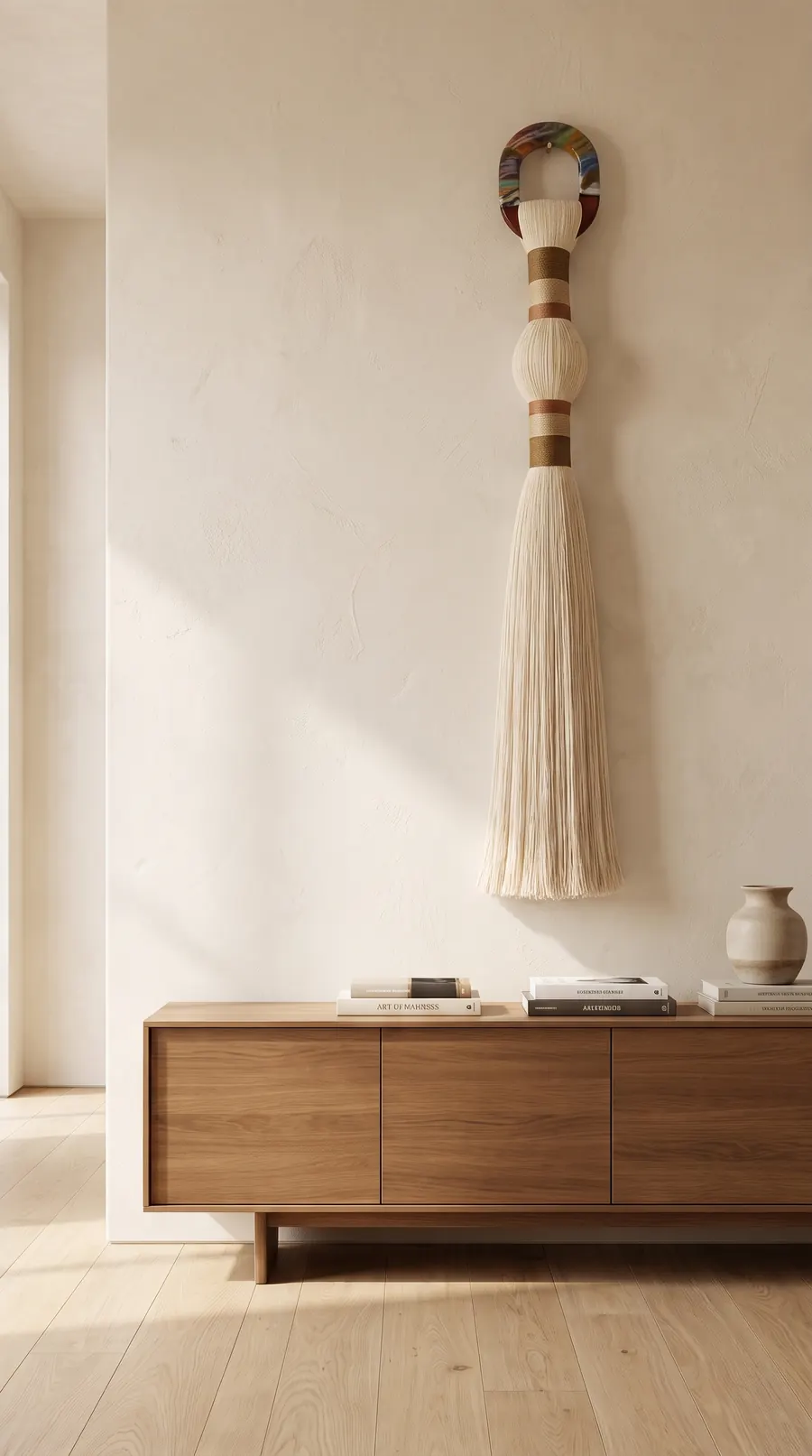 Hiseki I, a handwoven textile art piece