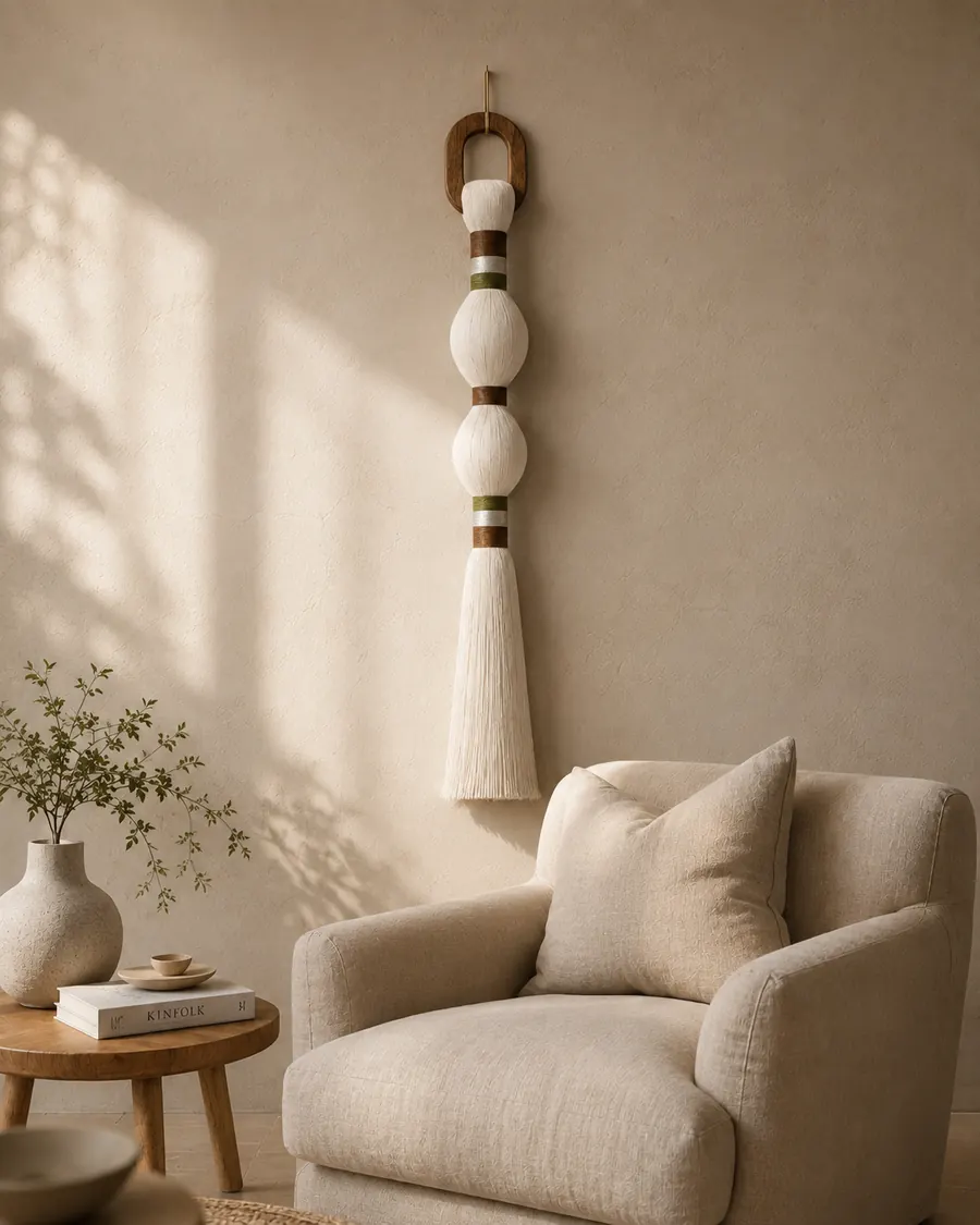 Hiseki III, a handwoven textile art piece