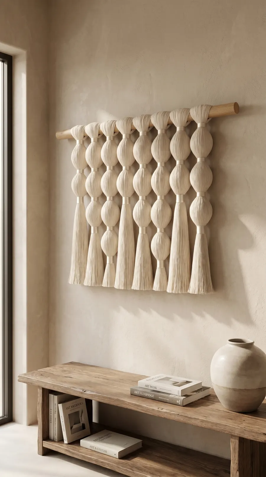 Jūkan I, a handwoven textile art piece
