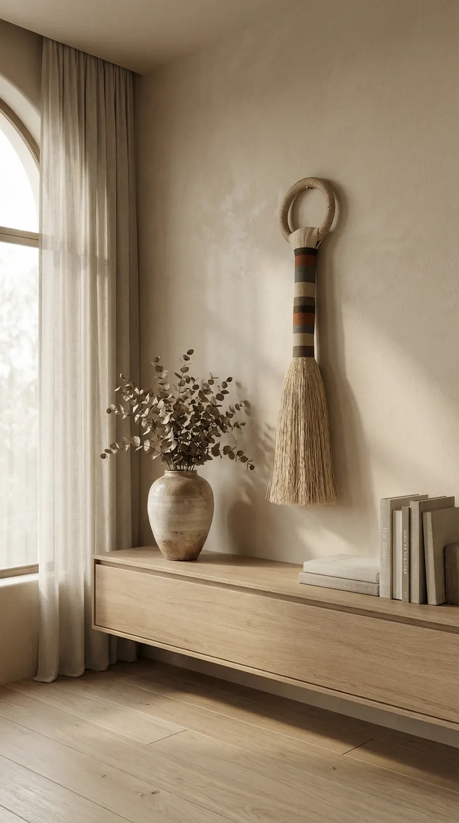 Shizen, a handwoven textile art piece
